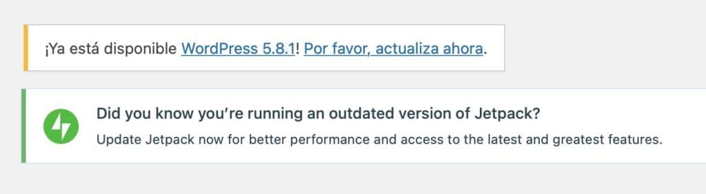 Actualizaciones de WordPress